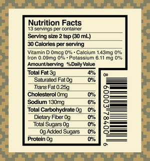 Nutrition Facts Panel Close Up